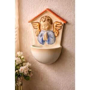 Goebel Hummel 1950s Praying Angel Holy Water Font, TMK-2, Model 75, 3.25x4”